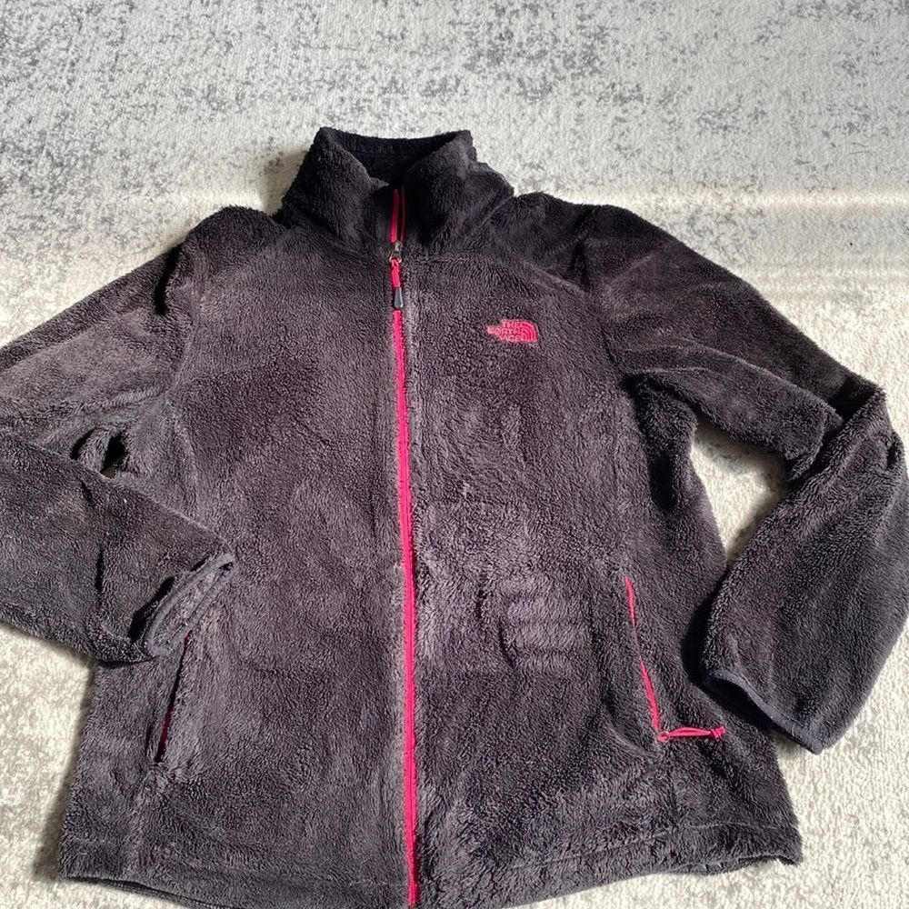 The North Face Size L  Black Active Full Zip Windproof Fleece bear Jacket black